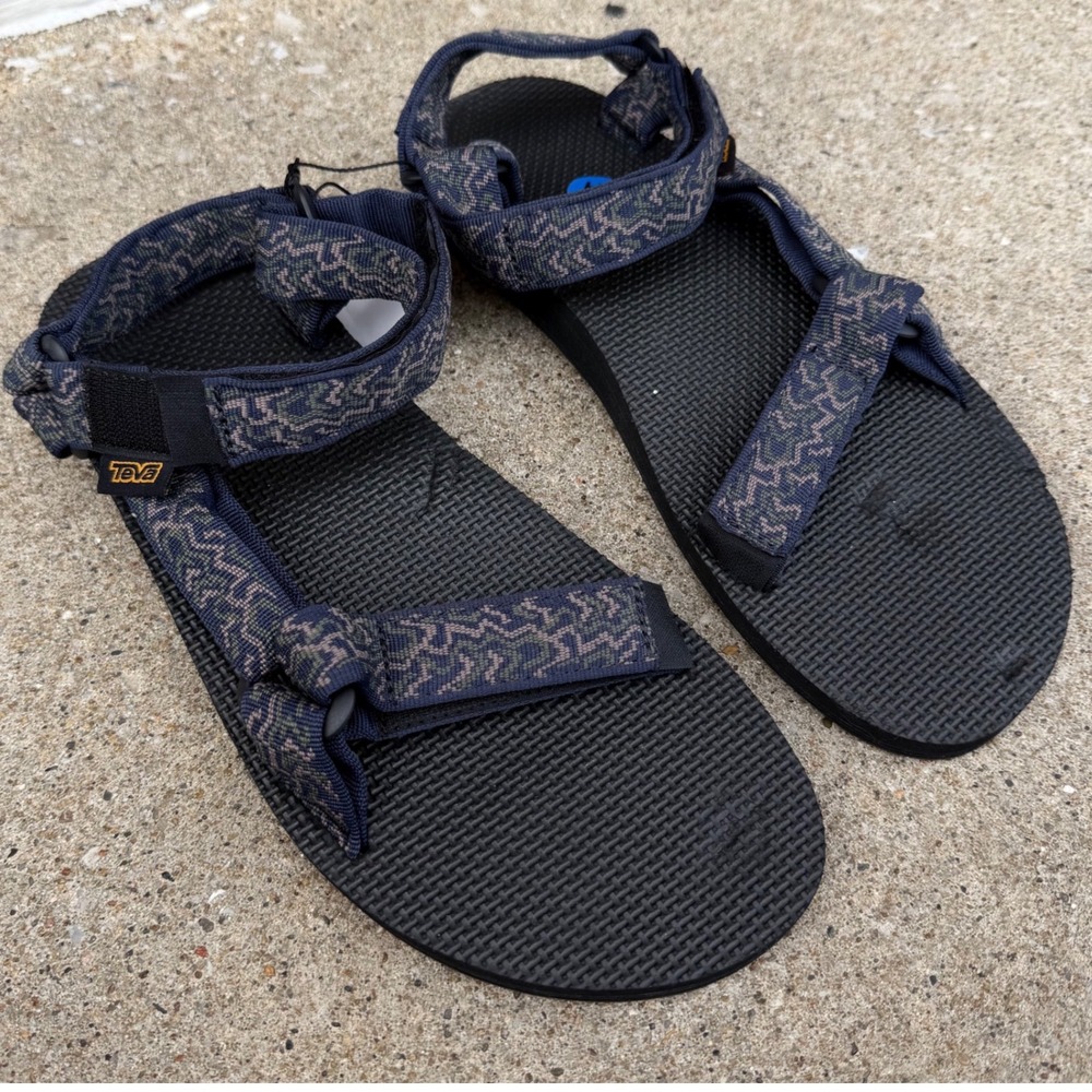 Teva Original Universal Navy Geometric Webbing Mens Sandals 1004006 Size 11 NEW
